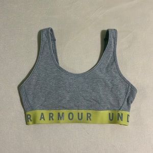 Under Armour Sport Bra Gray and Yellow Size S